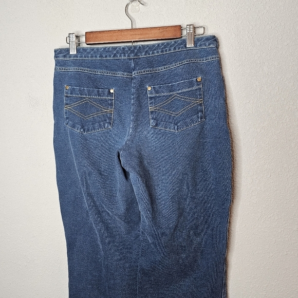 Pajama Jeans Womens Medium Blue Straight Leg Pink Drawstring‎ Comfy Pull On - Picture 7 of 12
